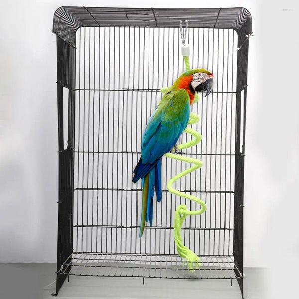 Altre forniture per uccelli Buon giocattolo da altalena per pappagalli di lunga durata Appeso corda da masticare Colore brillante Prodotto ecologico per animali da arrampicata