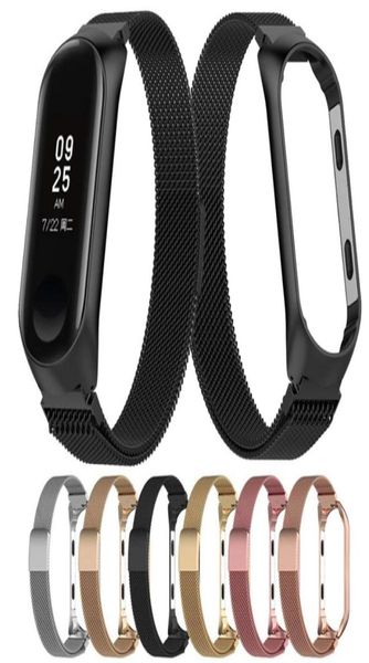 Nuovo arrivo cinturino magnetico in acciaio inossidabile con cinturino milanese per Xiaomi Mi Band 3 Miband 4 Braccialetti intelligenti Polso di ricambio Str1235958