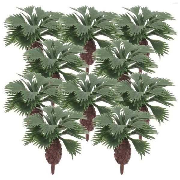 Fiori decorativi 10 pezzi Micro paesaggio Palma Scena in miniatura Alberi Modello da tavolo con sabbia Modelli di scenario Piccola decorazione Decora verde