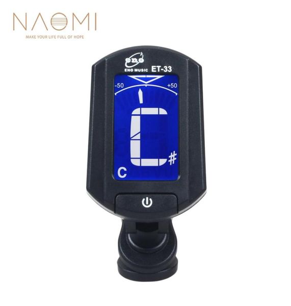 Naomi Gitar Tuner Eno ET33 Mini Clipon Dijital LCD Tuner Kromatik gitar bas kemer ukulele gitar parçaları Accessories3298297