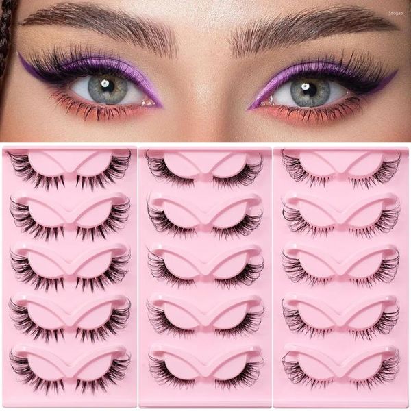 Falsche Wimpern, 5 Paar Augenschwanz, erweitertes Volumen, fliegende natürliche Wimpern, gefälschte Packung, individuell, Russland, 30 Tage/40 Tage