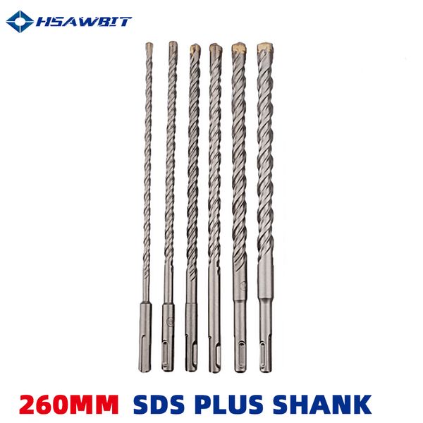 260mm Duvar Matkap Bit SDS Plus Elektrikli Hammer Tungsten Karbür Çapraz İlial 6mm | 8mm | 10mm | 12mm | 14mm | 16 mm