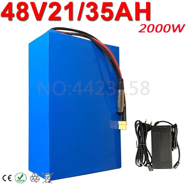 Hochleistungs-1000W 1500W 2000W 48V 20AH Elektrofahrradbatterie 48V 20AH 25AH 30AH 35AH 40AH E-Bike-Batterie 48 Volt Lithiumbatterie mit 50A BMS 5A Ladegerät