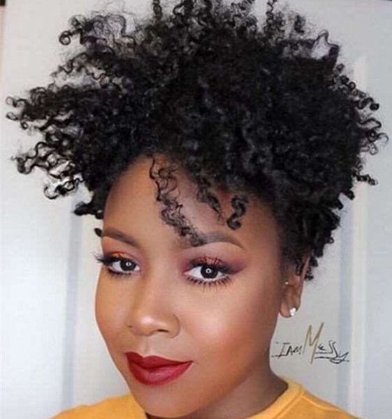 Pixie curls peruca de cabelo humano curto corte cônico afro kinky encaracolado bob máquina feita natural couro cabeludo mulheres uso diário hd rendas perucas frontais 180% densidade