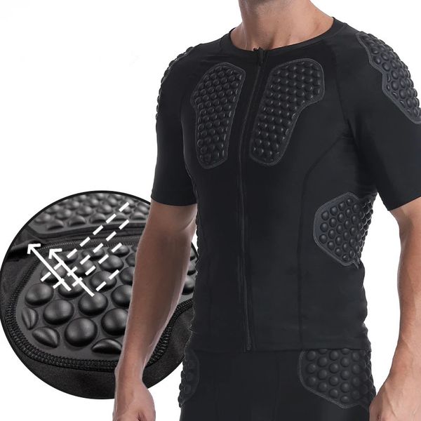 Esporte segurança EVA proteção engrossar camisas de goleiro de futebol rugby basquete camisas de futebol camiseta cotovelo protetor de peito 240321