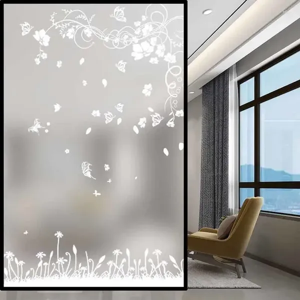 Janela adesivos filme de vidro estático banheiro anti brilho varanda porta deslizante transparente opaco adesivo fosco