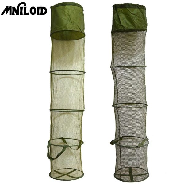 Acessórios mnilóide 5 camadas cestas de pesca colapsável gaiola de pesca para manter os peixes vivos na água 30cm*140cm de acessórios de pesca