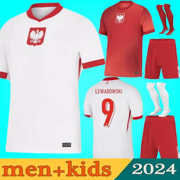 2024 2025 Nuova POLONIA LEWANDOWSKI maglie da calcio Polonia 23 24 KRYCHOWIAK GROSICKI Zielinski Milik Zalewski Szymanski Maglia da calcio polacca Kit da uomo per bambini