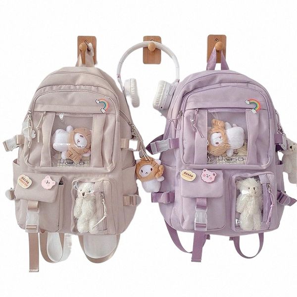 Neue Harajuku Mädchen Große Kapazität Nyl Schultasche Ins Japanische Junior High School Studenten Rucksack Koreanische Frauen Computer Tasche N5hu #