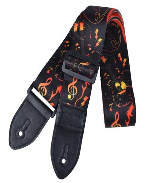 Neuer hochwertiger weicher Polyester-Gitarrengurt für Akustikgitarren, verstellbar, farbenfroh9533325