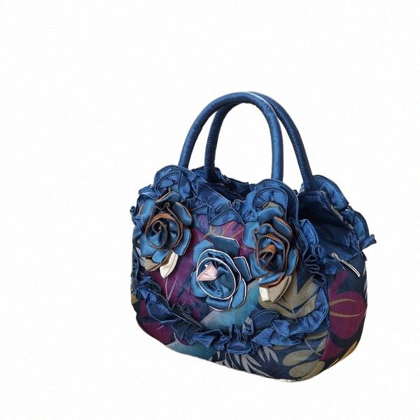 pizzo Fr stile etnico coulisse borsa ricamata borsa da donna coreana borsa mamma borsa in pizzo solido borsa con cerniera per ragazze 89QJ #