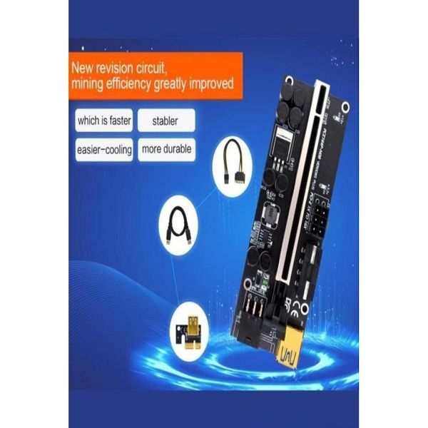 Conectores de cabos de computador S 1610Pcs Ver009S Plus Pcie Riser Card Pci Express 1X a 16X Usb 30 Sata 6Pin Connector para G8264174 Drop D Otuie