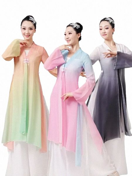 Классический танцевальный костюм Китайский классический танцевальный марлевой костюм Art Exam Dancing Dr Body Charm Performance Костюм b2Rg #
