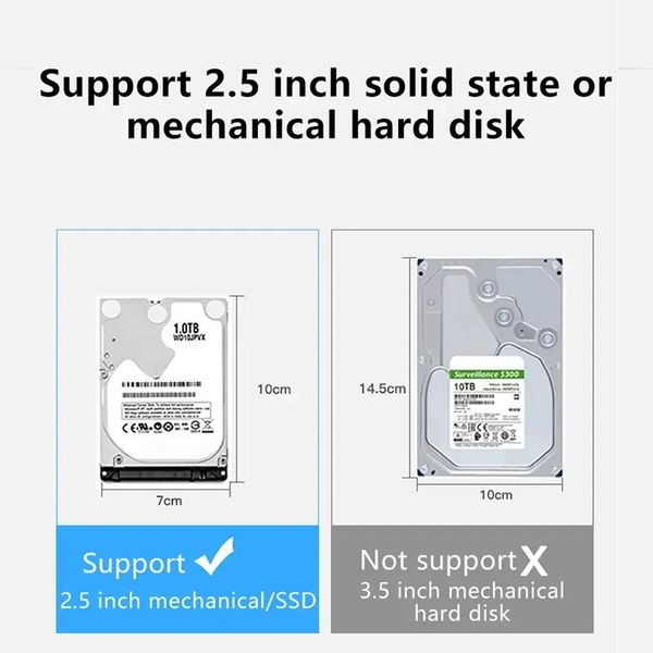 Araç Ücretsiz Mobil Sabit Disk Kutusu 2.5 inç USB 3.0 Not Defteri Mekanik Katı Hal SATA Mobil Sabit Disk Kutusu 3.0 For 2.5 inç USB 3.0 Sabit Disk Kutusu