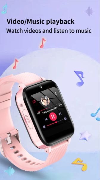 4G Kids Smart Watch Phone 1G RAM 8G ROM GPS HD Video Chamada