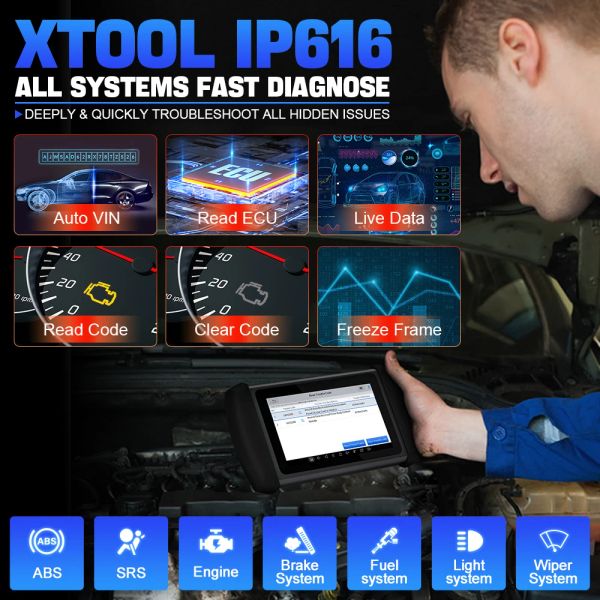 XTOOL INPLUS IP616 CAR Diagnose Tools Vollständiger Systemunterstützung kann FD mit DPF Immo 31 zurücksetzen OBD2 Scanner kostenlos Online -Update