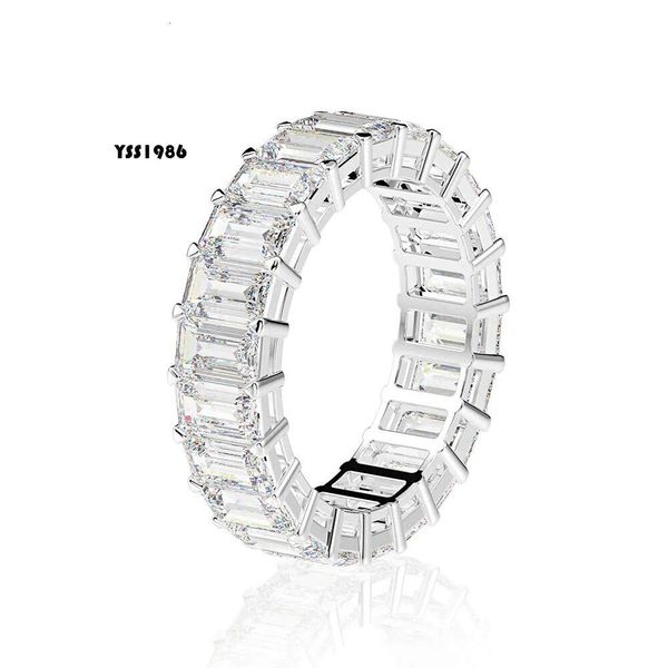 Вечное изумрудное кольцо с бриллиантом в лаборатории, стерлинговое кольцо Sier, обручальные кольца для женщин, ювелирные изделия, подарок
