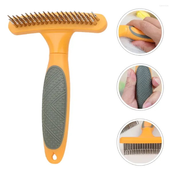 Vestuário para cães Pet Grooming Ancinho Pente Deshedding Ferramenta Beleza para Médio Grande