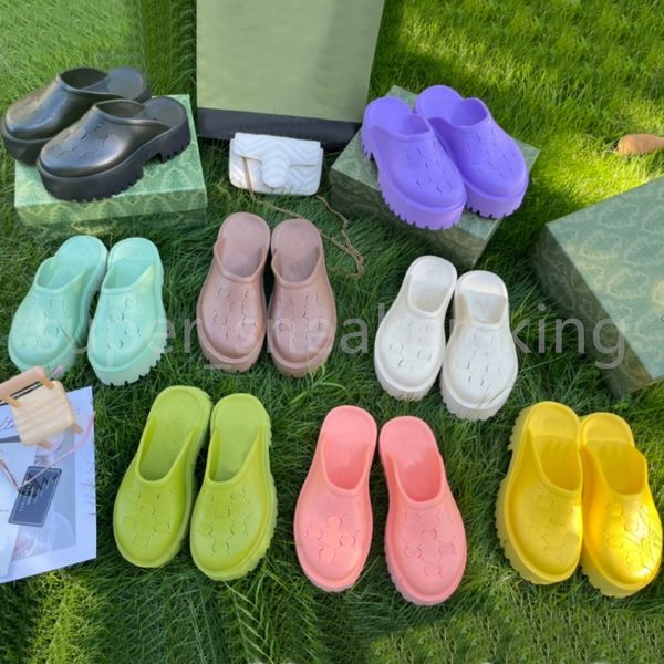 pantofole di lusso firmate Sandalo pantofola Sandalo traforato con plateau da donna realizzato con materiali trasparenti scarpe da donna sexy alla moda da spiaggia soleggiata 35-42