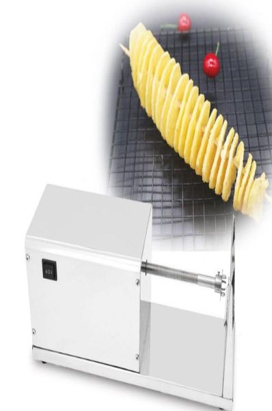 Taglierina elettrica commerciale per patate 110V 220V Affettatrice per patate Tornado A spirale per patatine fritte Macchina per tagliare le patatine LLFA5319924