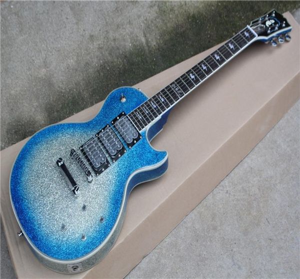 Ace Frehley Signature Blue Silver Body Ebenholzgriffbrett E-Gitarre5253406