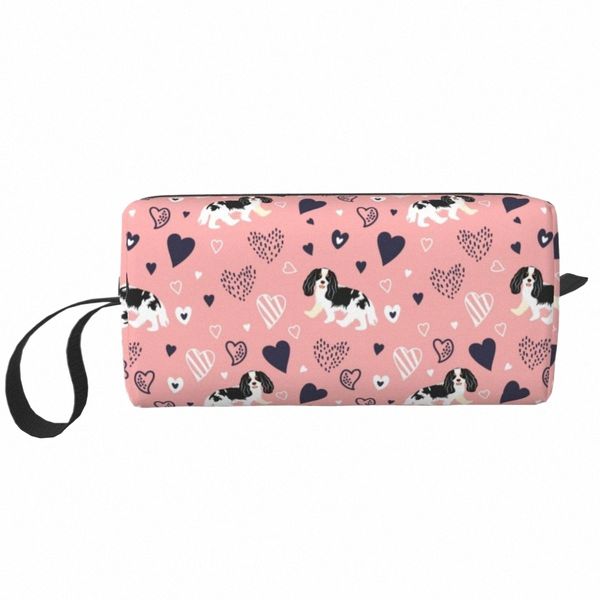 Cavalier King Charles Spaniel Travel Cosmetic Bag para Mulheres Carto Dog Higiene Pessoal Maquiagem Organizador Lady Beauty Storage Dopp Kit B6oJ #