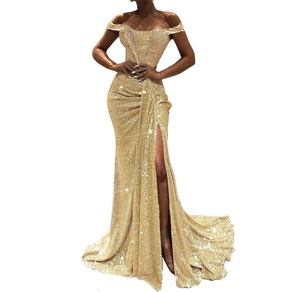 Sexy One-Shoulder-Kleid für Damen, Pailletten, Bankett, gleichmäßiges Ankleiden 617118