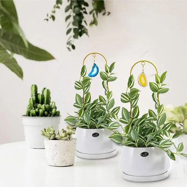 Houseplant Trellis Akik Kolye Mini House Bitki Meydanı Kapalı 2 Parça Kapalı Bitki Destek Pazı Küçük Bitkiler İçin 240326