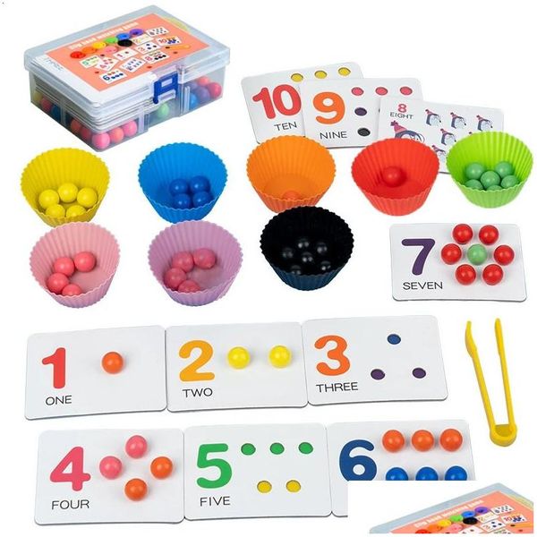 Inteligência Brinquedos Kid Clip Beads Color Sorting Montessori Contando Jogo Fine Motor Training Número Aprendizagem Crianças Educação Matchin Dhtyj