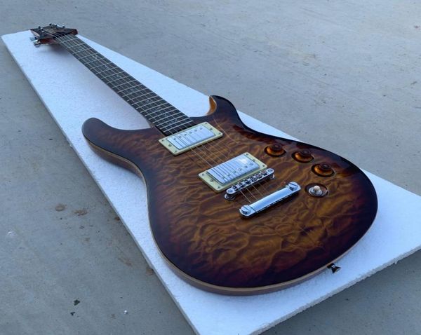 Seltene Private Stock Paul Smith Brown Quilted Maple Top E-Gitarre Abalone Birds Inlay 2 Humbucker Pickups Eagle Logo Headsto1845916