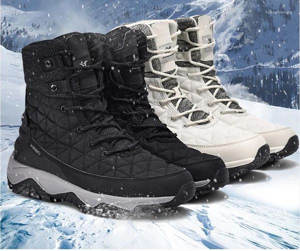 Fitnessschuhe Liebhaber Winter rutschfeste wasserdichte Wollfutter Wanderstiefel Herren Damen Outdoor stoßfest Trekking Skifahren Schnee For-40C