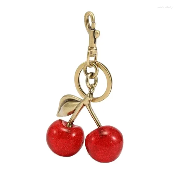 Chaveiros elegante cereja pingente chaveiros ornamento delicado chaveiro charme para sacos chaves