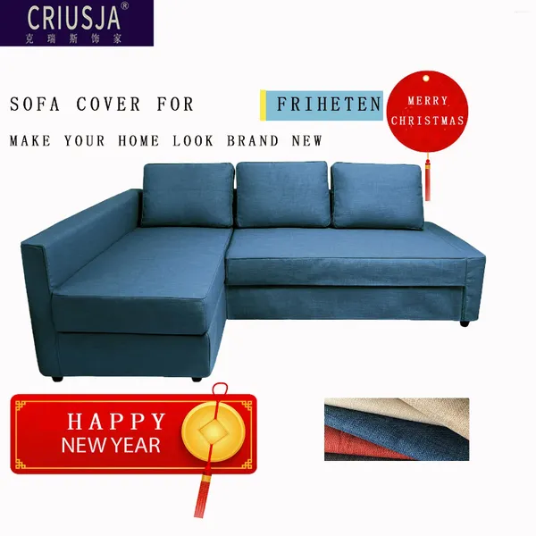 Capas de cadeira CRIUSJA Capa de sofá para Friheten com Chaise Sofá Cama Sleeper Almofada Slipcovers