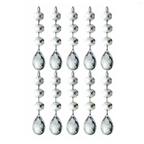 Flores decorativas camal 10 peças guirlanda acrílico transparente contas de cristal pingentes lustre pendurado cortina ornamentos corrente para casa casamento