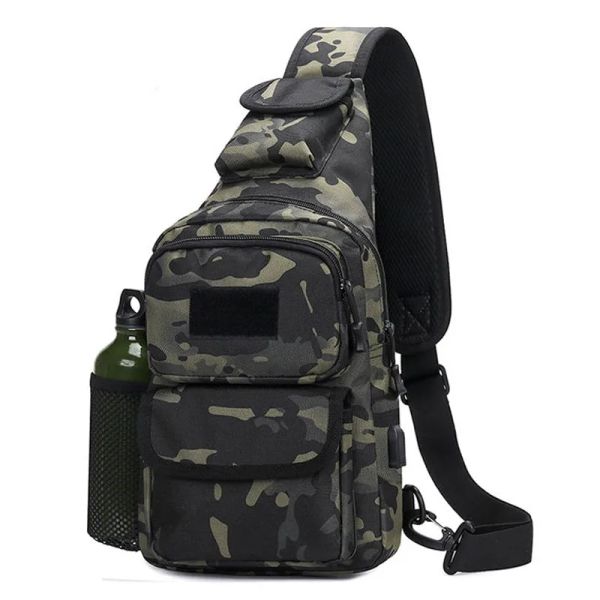 Sacos militares táticos bolsa de ombro camuflagem do exército sling mochila das mulheres dos homens ao ar livre sacos acampamento trekking caça pesca pacote peito