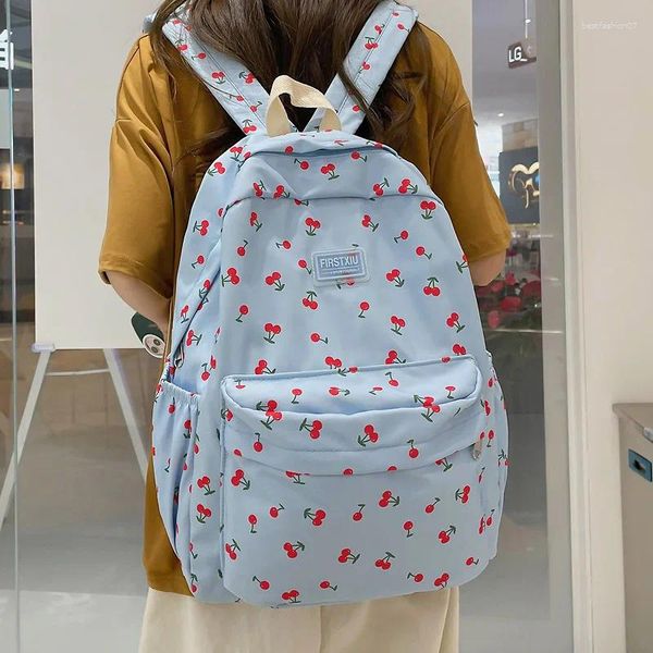 Schultaschen Blumendruck Niedliche Frau Rucksack Teenager Jungen Mädchen Student Büchertasche 2024 College Reiserucksack