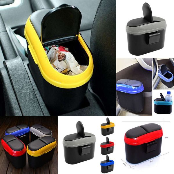 Aggiornamento 2017 Car Mini Trash Pattumiera Garbage Dust Bin Box Case Holder Bin Hook Spedizione gratuita