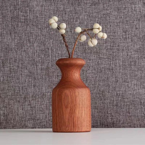 Vasi Vaso in legno di ebano Soggiorno Fiori secchi Piante Vaso in legno massello Home Office Accessori per la decorazione della scrivania Commercio all'ingrosso 1 pz