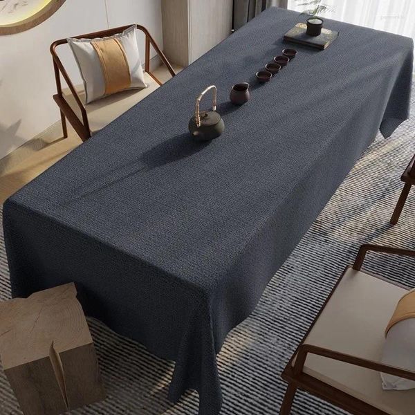 Toalha de mesa chinesa clássica de algodão, toalha de mesa à prova d'água para chá, cor sólida f6z2398