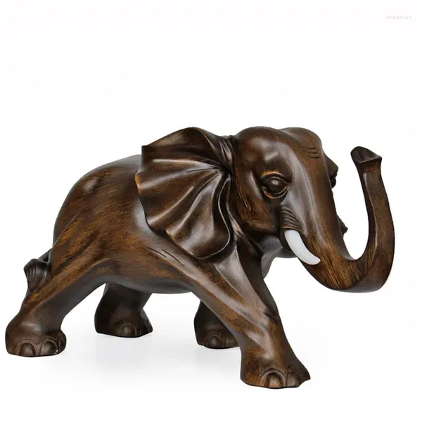 Tischuhren VINTAGE LUCKY ELEPHANT STATUE UND SKULPTUR HAUSDEKORATION HARZ HANDWERK BÜRO WOHNZIMMER FENG SHUI GESCHENK