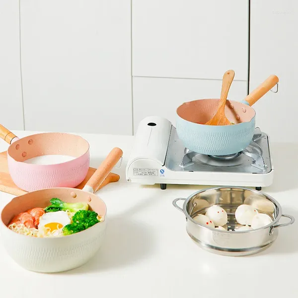 Kochgeschirrsets Gasherd und Induktionskocher Allgemeiner Verwenden Sie Nicht-Schicht-Topf für Küchen Ramen-Töpfe Suppe Lager Kochen Kochmilch