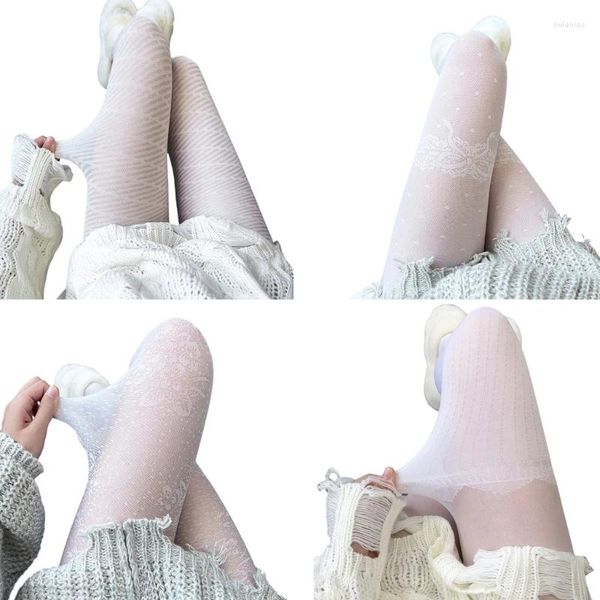 Damensocken JK Sweet Stockings Japanische Punkte Spitzenmuster Strumpfhosen