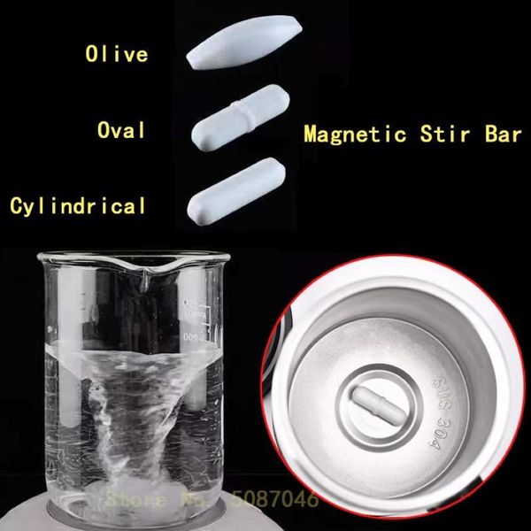 Tazze Oliva Ovale Cilindrica Barra di agitazione magnetica a 3 stili Tazza con agitazione automatica automatica Asta per tazza Non corrosiva2376