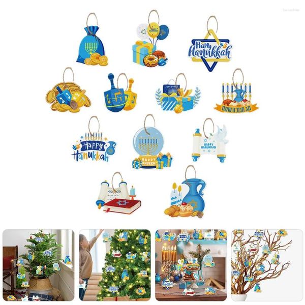 Figurine decorative Carte di Hanukkah Ciondolo Decorazioni per la casa Appeso al soffitto Segno Ornamenti per feste di carta Decora decorazioni di carte