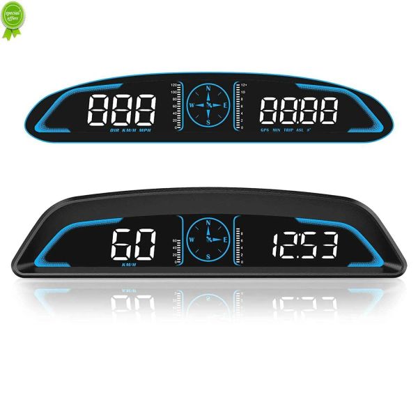 Compass 2022 GPS HUD Speedometer Auto Head Up Car Car Smart Digital Alarme Lembrete de Acessórios Eletrônicos do Medidor de Carro para todos os carros