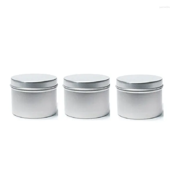 Depolama Şişeleri 50 PCS Yuvarlak Alüminyum Kaplar 60x46mm 60ml Boş Gümüş Aksesuar Kavanoz Kozmetik Ambalaj Çiçek Çay Tencereleri Kalay Metal Kutular