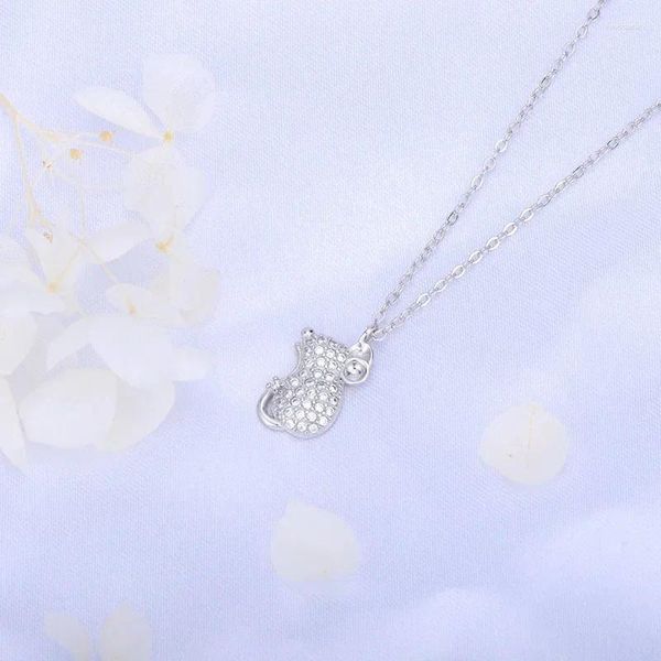 Correntes S Cor Prata Cute Mouse Zodiac Ano de Vida Colar Feminino Jóias Clavícula Cadeia