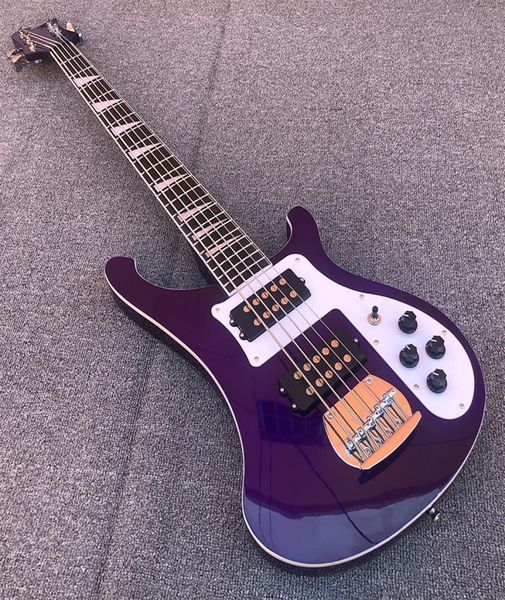 Hochwertiger 5-Saiter-Bass, Modell 4003, violette Lackierung, Griffbrett aus Rosenholz, fester Steg 8107014