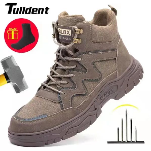 Stivali Nuovi stivali da lavoro Sicurezza Scarpe in acciaio Scarpe per uomini Scarpe protettive Sneaker Antishash Antipuncture Safety Stivali da trekking stivali da trekking