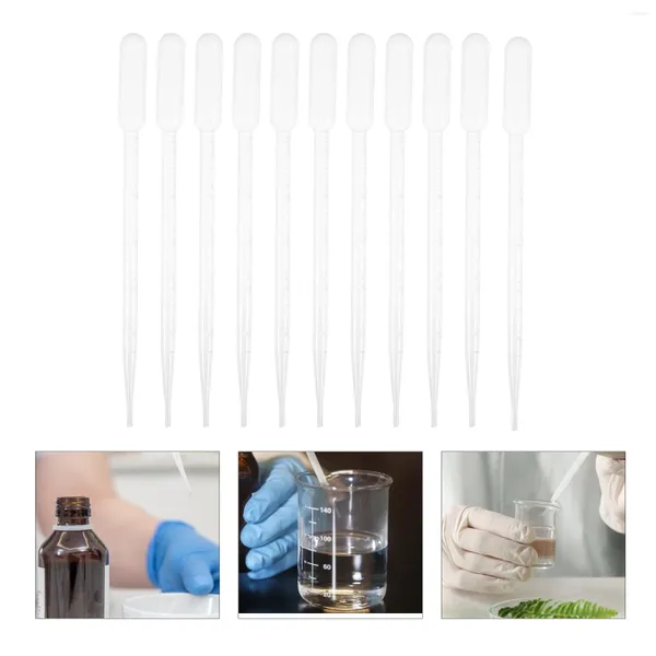 Garrafas de armazenamento 50 pcs conta-gotas de plástico 5ml pipeta descartável escala conta-gotas laboratório de pipetas